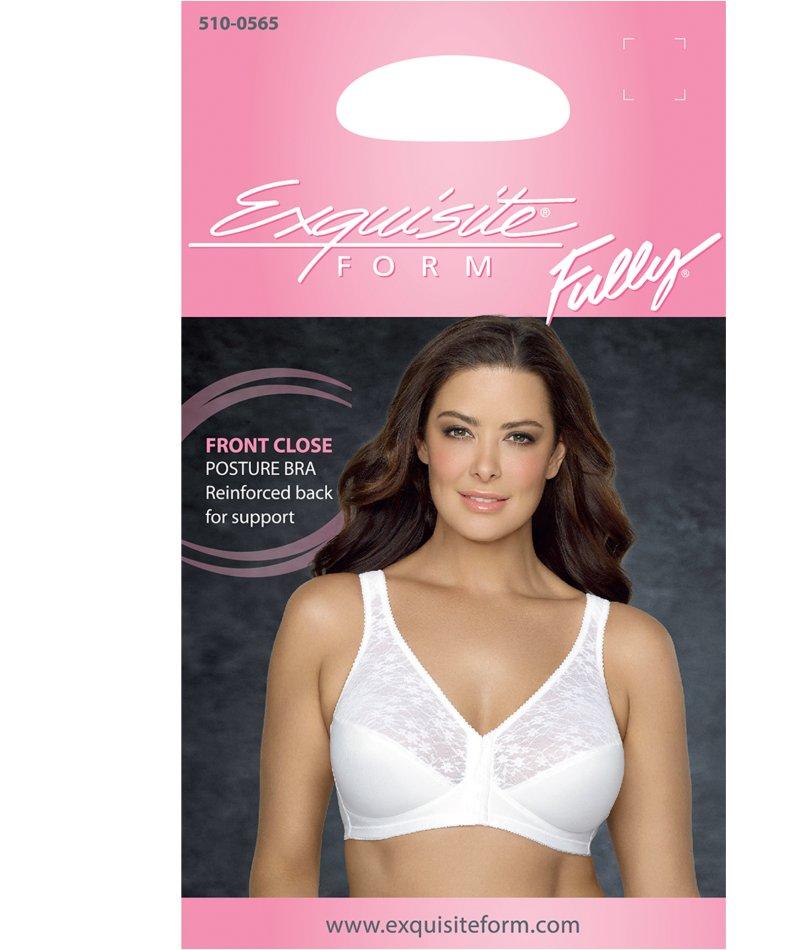 Exquisite Form Fully Front Close Wire-Free Posture Bra With Lace - White - Image 5