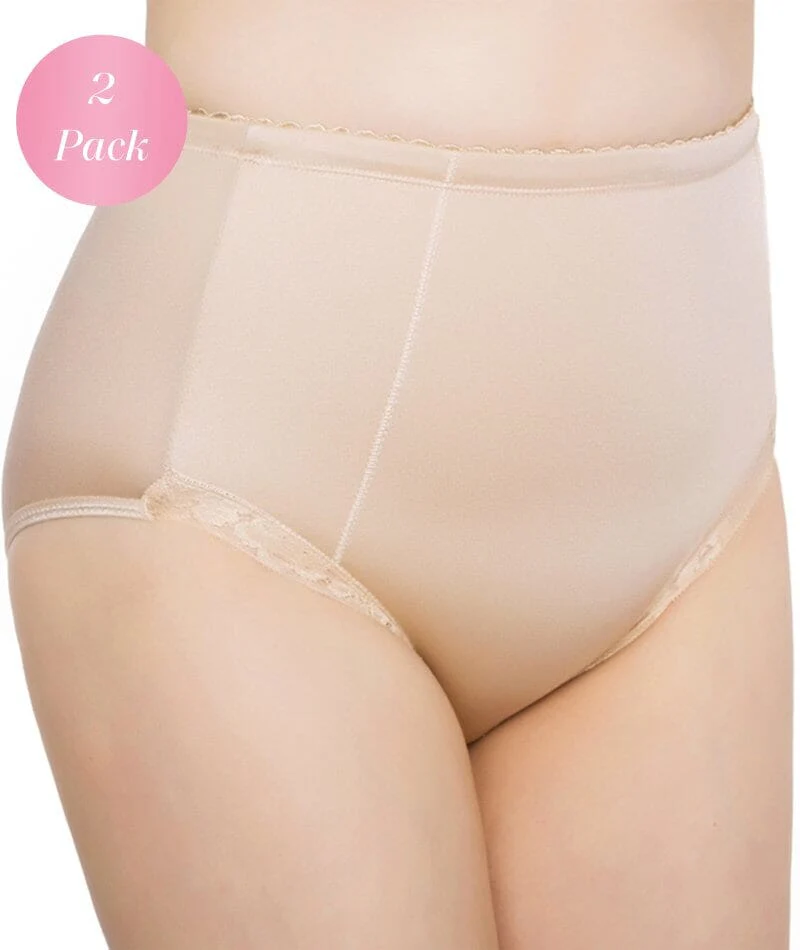 Exquisite Form Control Top Lace Shaping Brief 2 Pack - Nude - Image 2