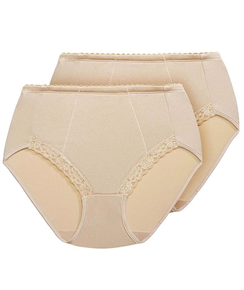 Exquisite Form Control Top Lace Shaping Brief 2 Pack - Nude - Image 5