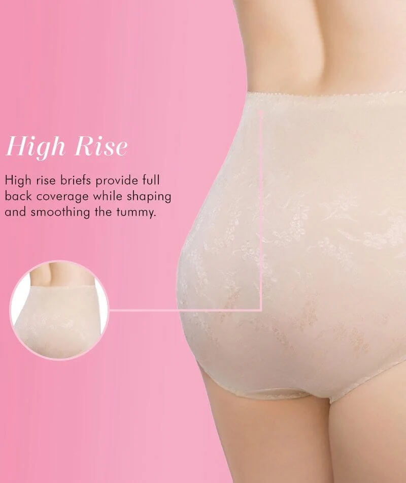 Exquisite Form Floral Jacquard Shaping Brief 2 Pack - Nude - Image 3