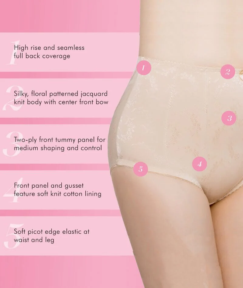 Exquisite Form Floral Jacquard Shaping Brief 2 Pack - Nude - Image 4