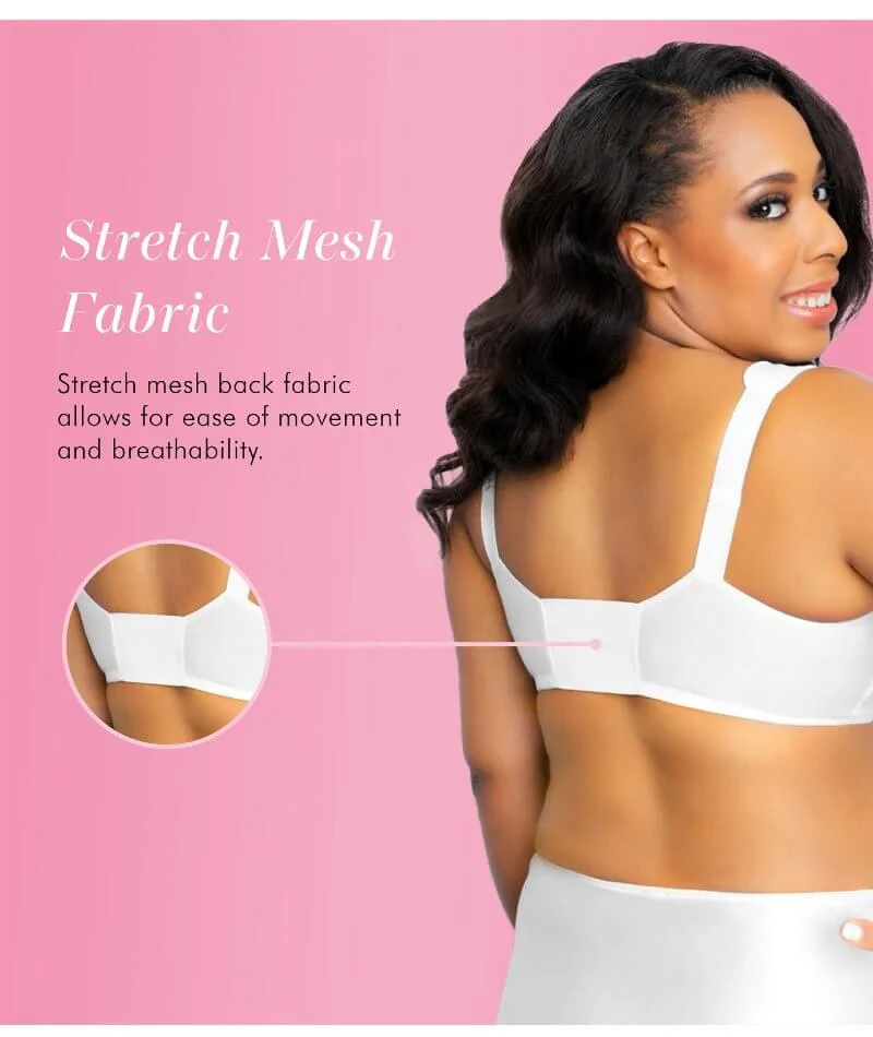 Exquisite Form Fully Front Close Wire-Free Classic Support Bra- White - Image 5