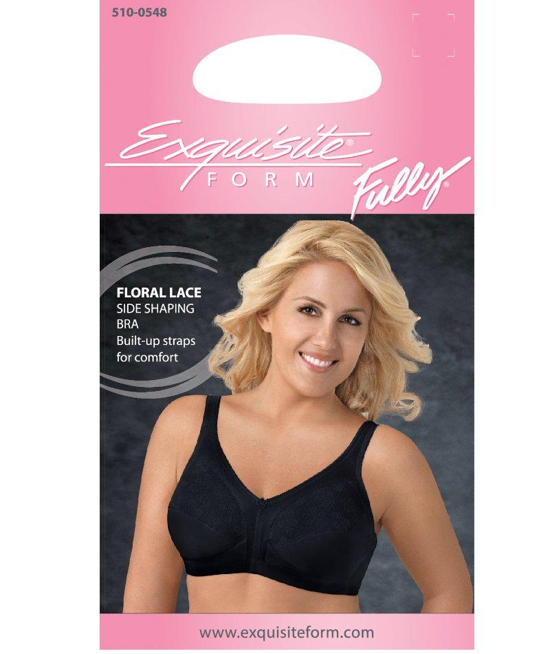 Exquisite Form Fully Side Shaping Wire-Free Bra With Floral - Black - Image 5