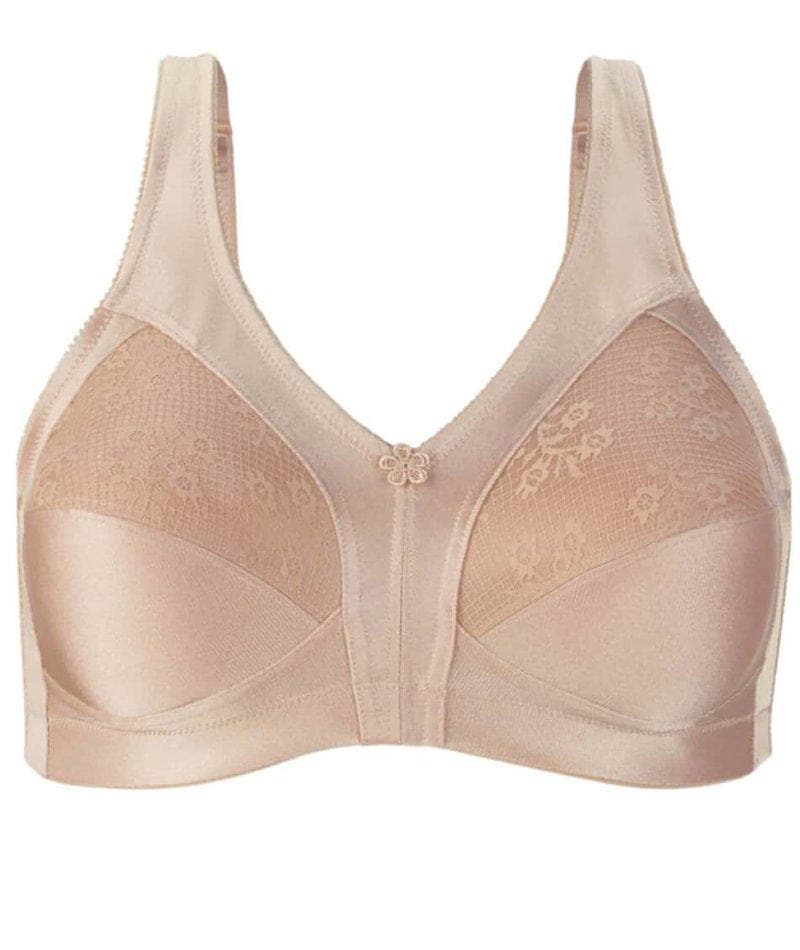 Exquisite Form Fully Side Shaping Wire-Free Bra With Floral - Rose Beige - Image 10