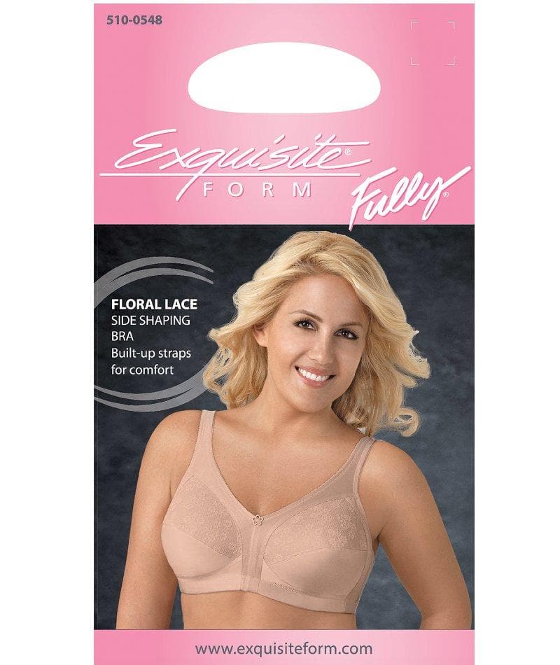 Exquisite Form Fully Side Shaping Wire-Free Bra With Floral - Rose Beige - Image 5