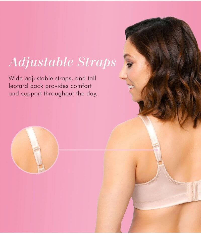 Exquisite Form Fully Side Shaping Wire-Free Bra With Floral - Rose Beige - Image 6