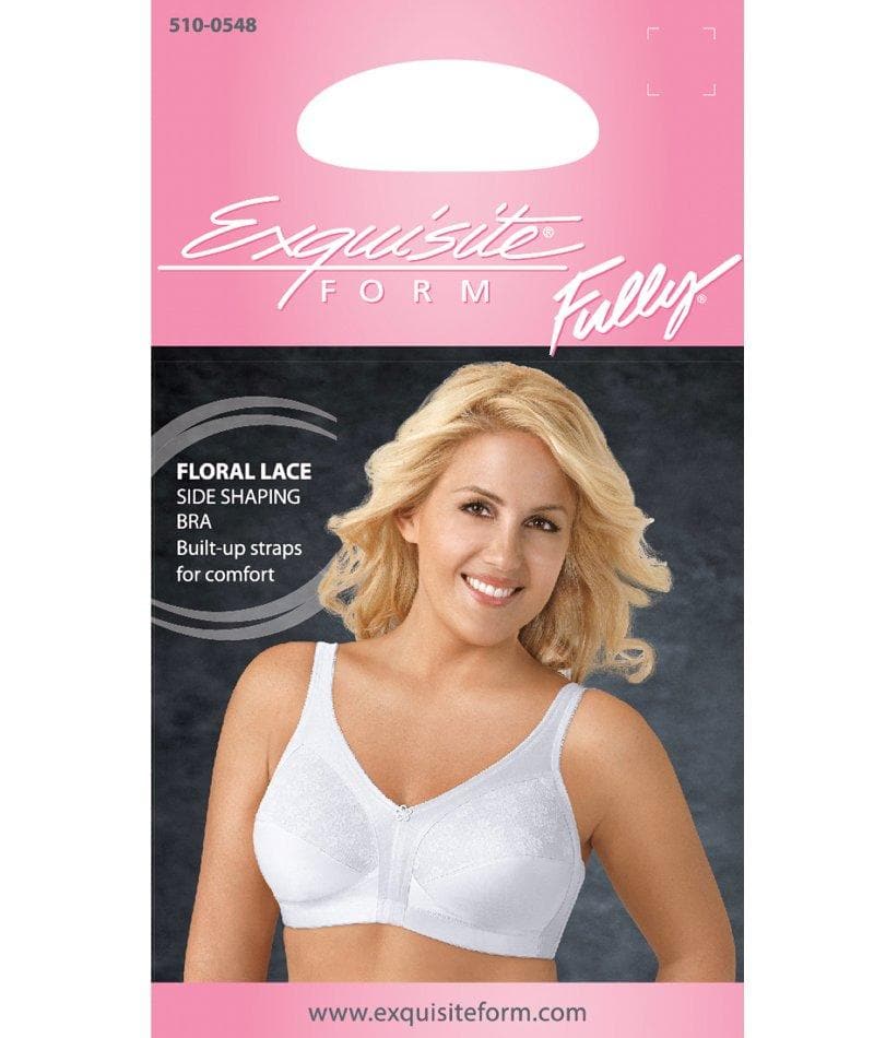Exquisite Form Fully Side Shaping Wire-Free Bra With Floral - White - Image 5