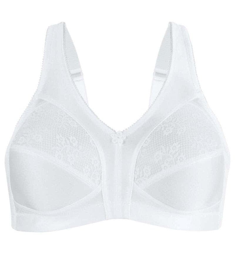 Exquisite Form Fully Side Shaping Wire-Free Bra With Floral - White - Image 9