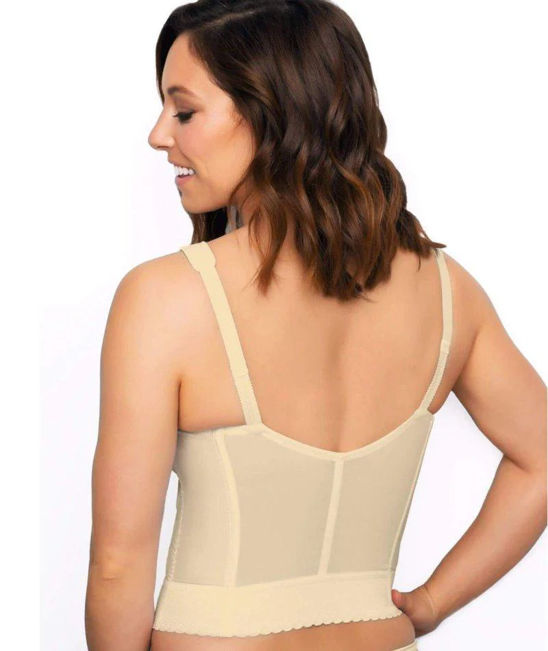 Exquisite Form Fully Front Close Longline Posture Wire-Free Bra - Beige - Image 2