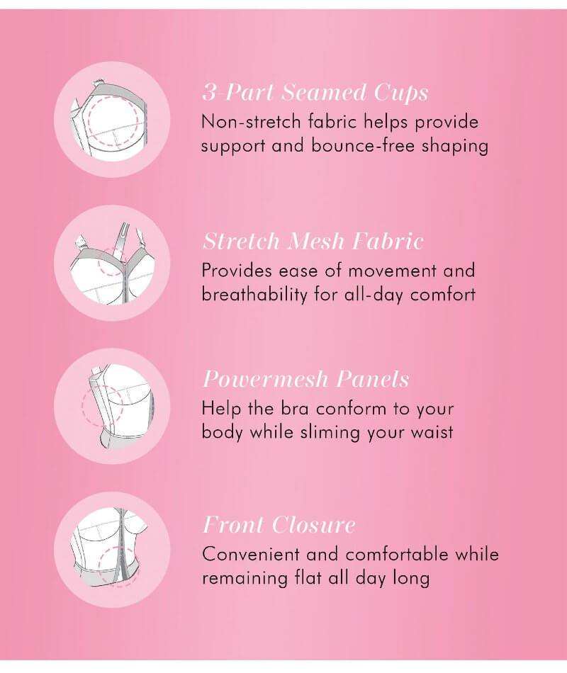 Exquisite Form Fully Front Close Longline Posture Wire-Free Bra - Beige - Image 4