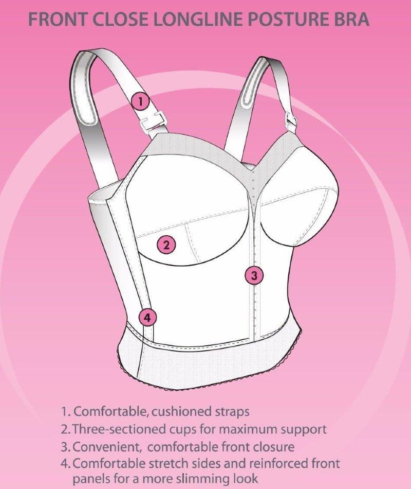Exquisite Form Fully Front Close Longline Posture Wire-Free Bra - Beige - Image 8