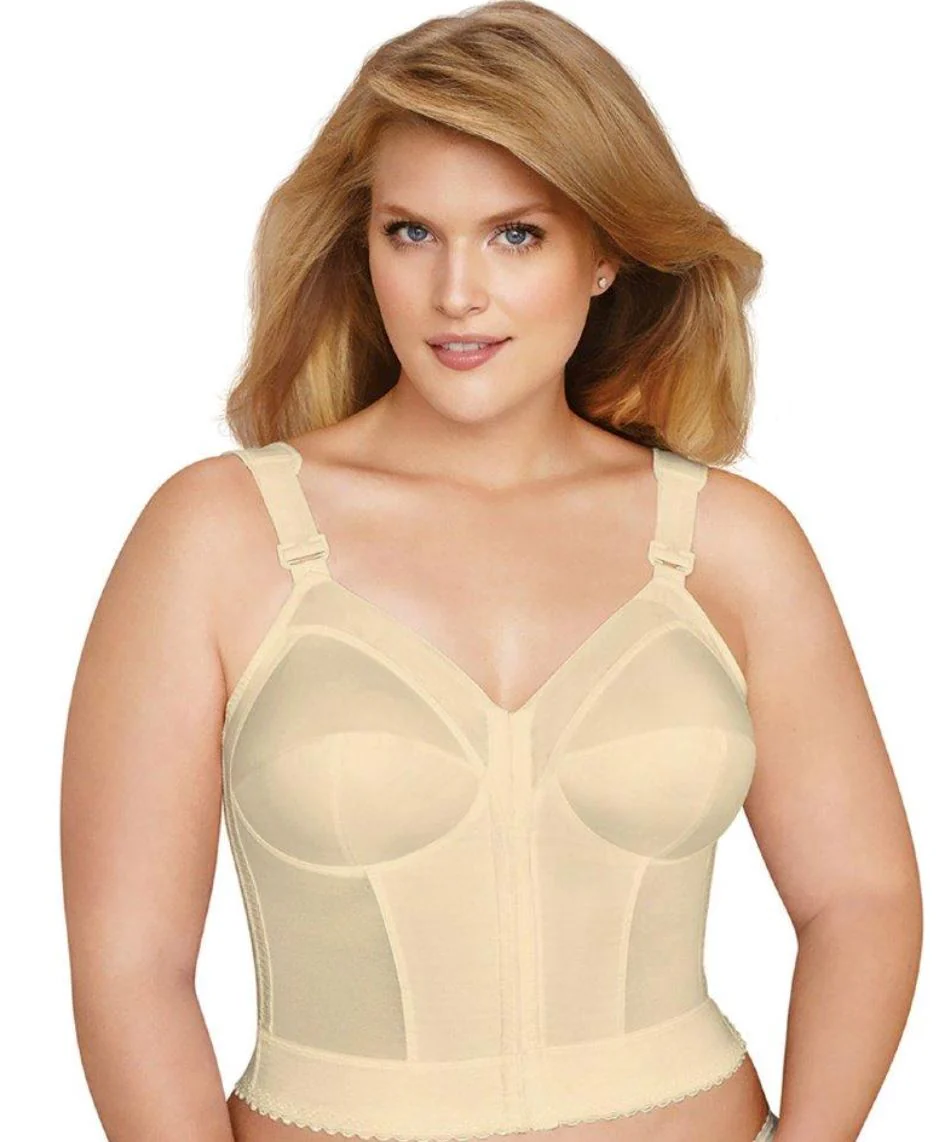 Exquisite Form Fully Front Close Longline Posture Wire-Free Bra - Black - Image 3