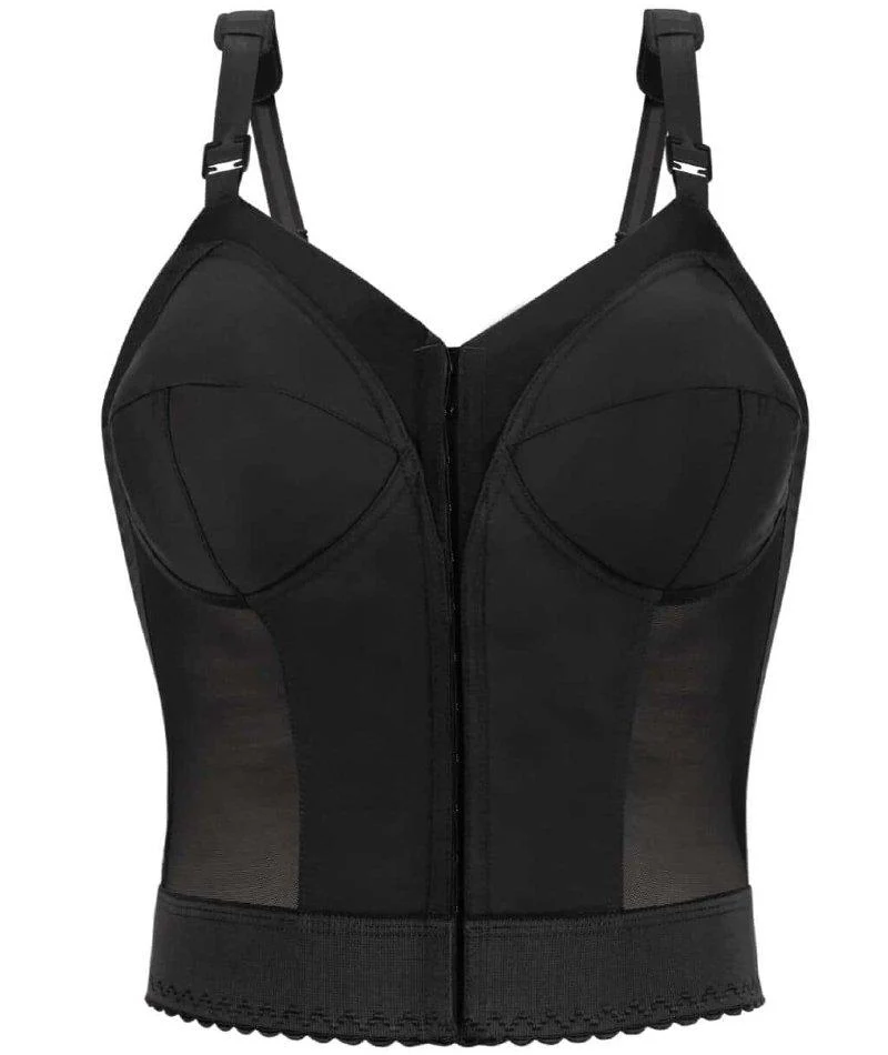 Exquisite Form Fully Front Close Longline Posture Wire-Free Bra - Black - Image 8
