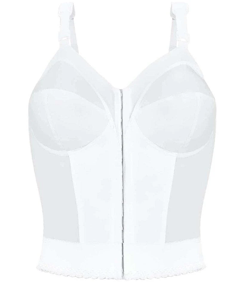 Exquisite Form Fully Front Close Longline Posture Wire-Free Bra - White - Image 12