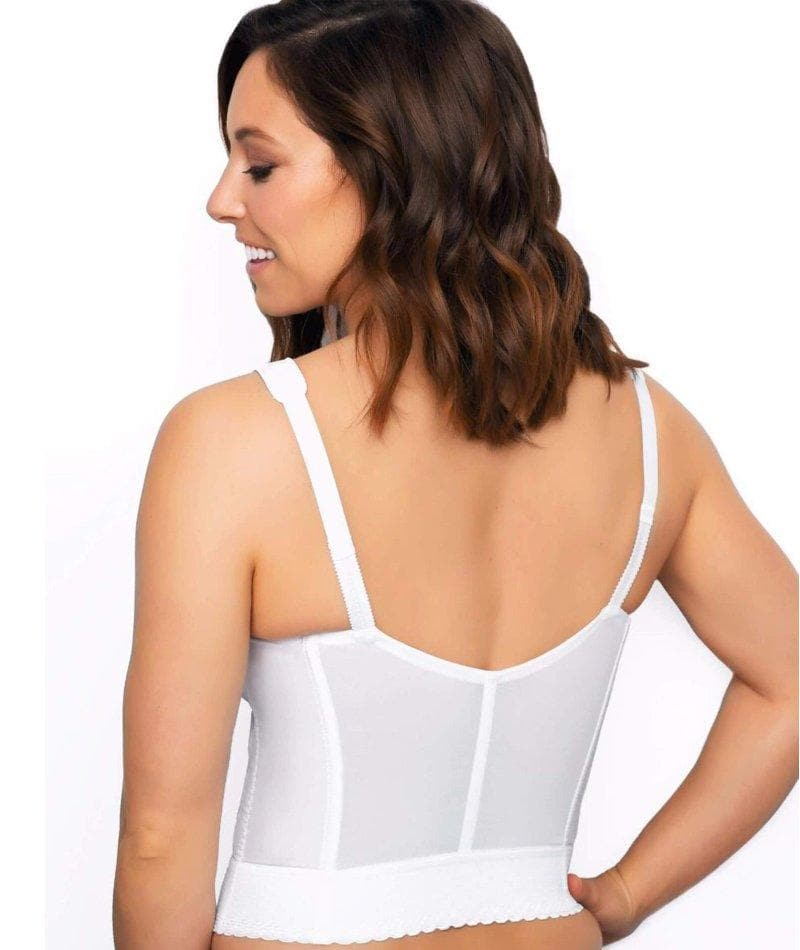 Exquisite Form Fully Front Close Longline Posture Wire-Free Bra - White - Image 2