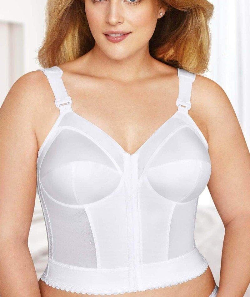 Exquisite Form Fully Front Close Longline Posture Wire-Free Bra - White - Image 5