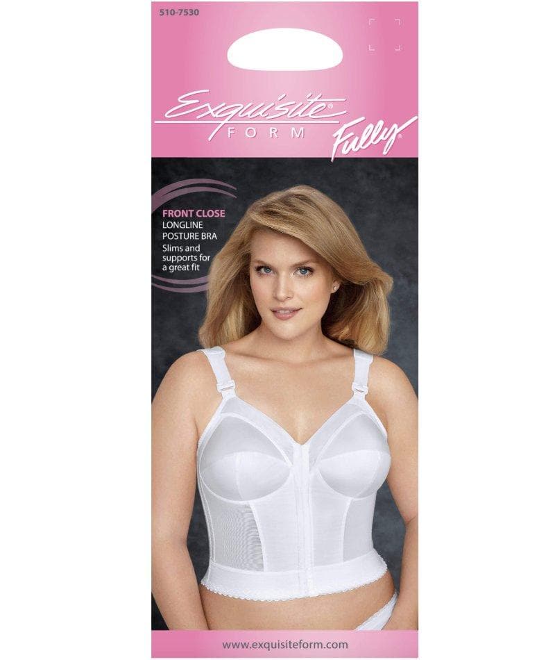 Exquisite Form Fully Front Close Longline Posture Wire-Free Bra - White - Image 8