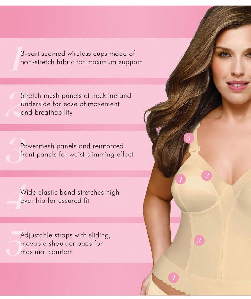 Exquisite Form Fully Back Close Longline Wire-Free Bra - Beige - Image 4