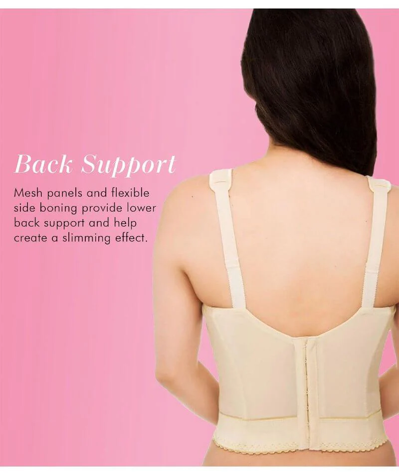 Exquisite Form Fully Back Close Longline Wire-Free Bra - Beige - Image 5