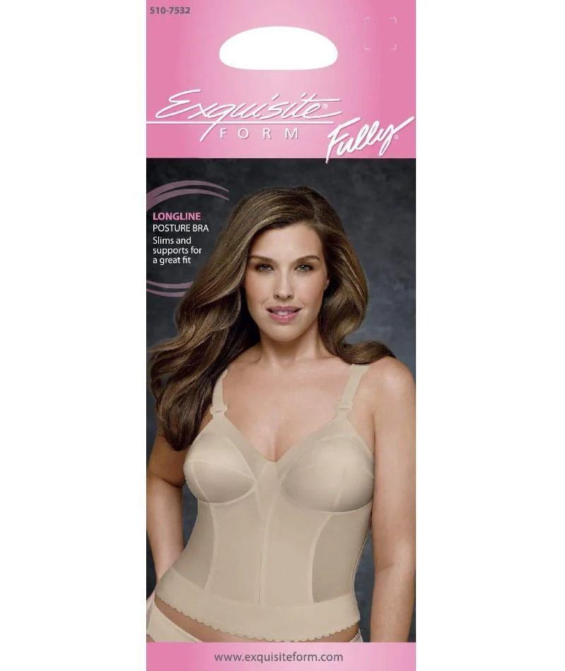 Exquisite Form Fully Back Close Longline Wire-Free Bra - Beige - Image 6