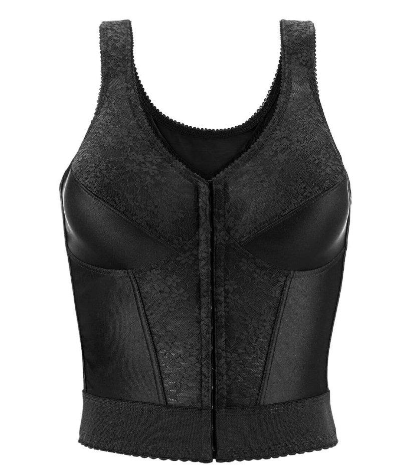 Exquisite Form Fully Front Close Wire-Free Longline Posture With Lace Bra - Black - Image 4
