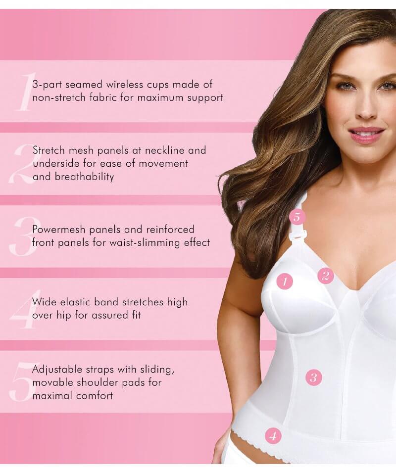 Exquisite Form Fully Back Close Longline Bra - White - Image 4