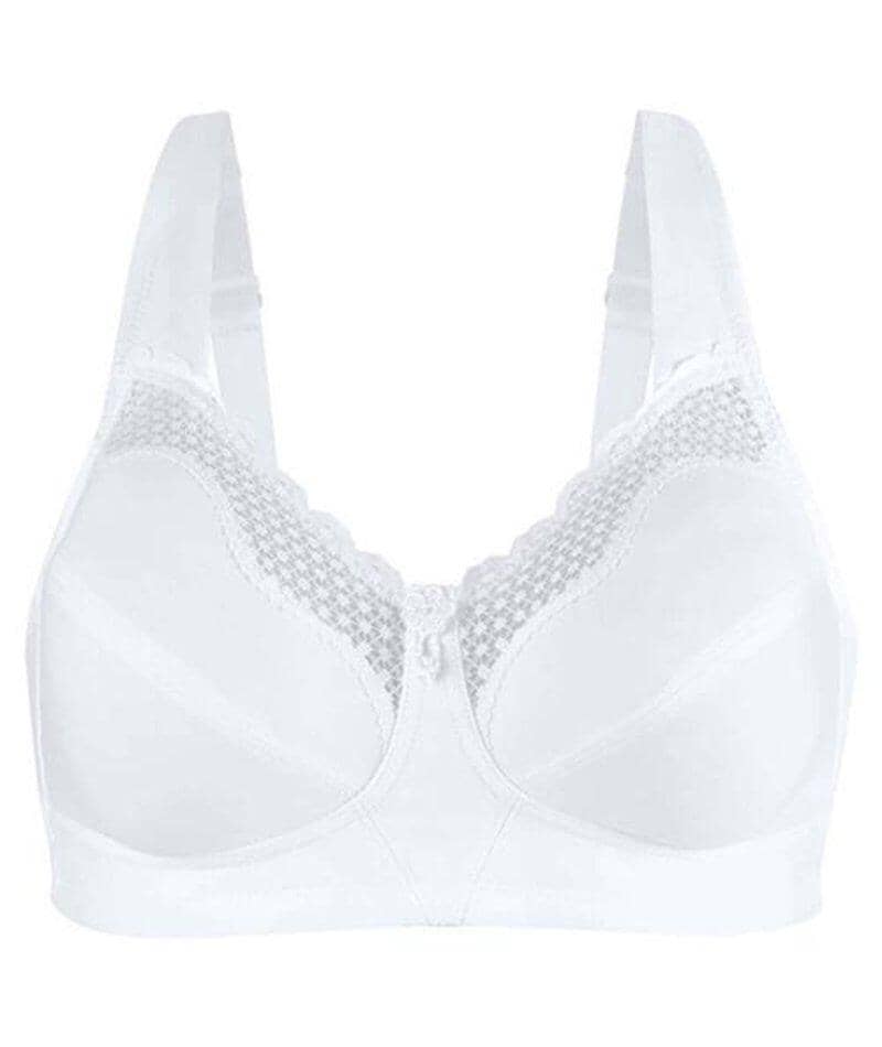 Exquisite Form Fully Cotton Soft Cup Wire-Free Bra With Lace 2 Pack - Damask Neutral/White - Image 13