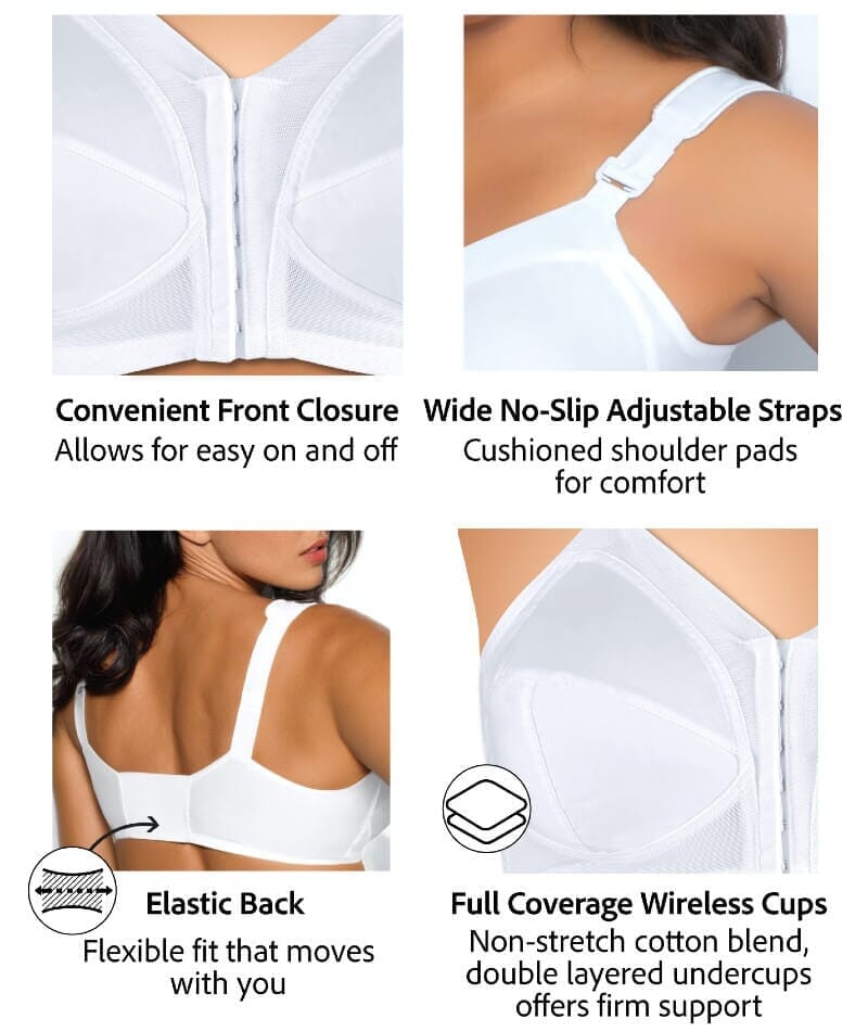 Exquisite Form Fully Front Close Wire-Free Classic Support Bra- White - Image 8