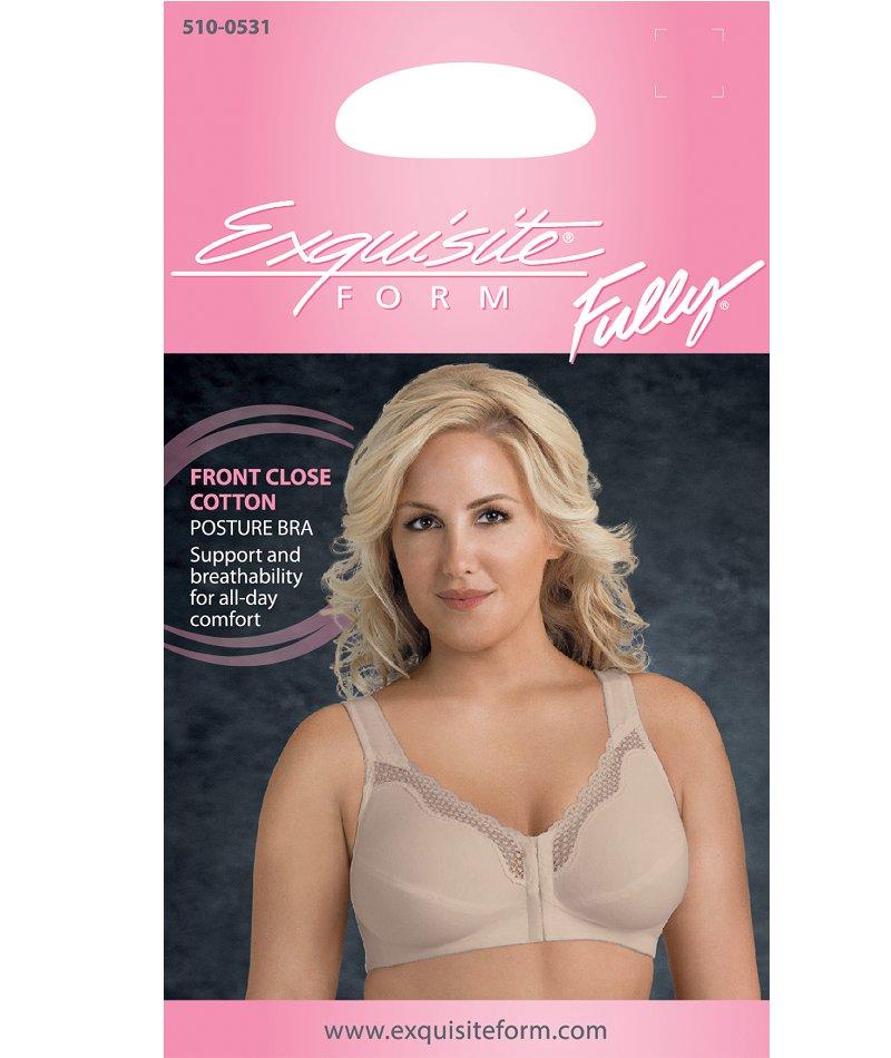 Exquisite Form Fully Front Close Wire-Free Cotton Posture Bra With Lace - Nude - Image 10