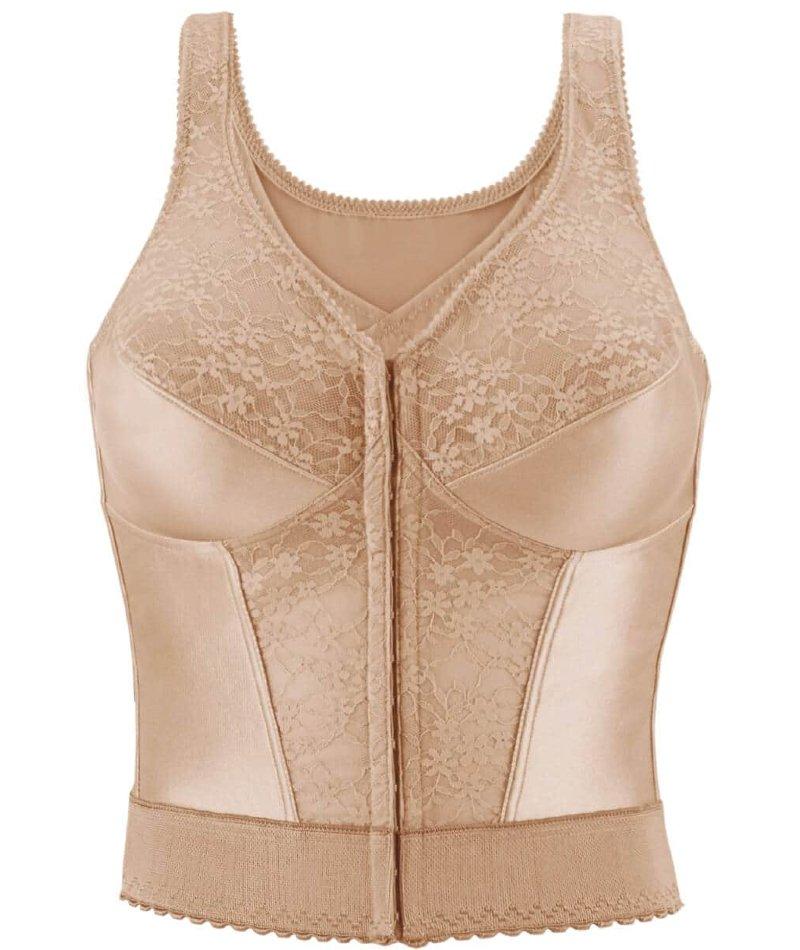 Exquisite Form Fully Front Close Wire-Free Longline Posture With Lace Bra - Rose Beige - Image 5