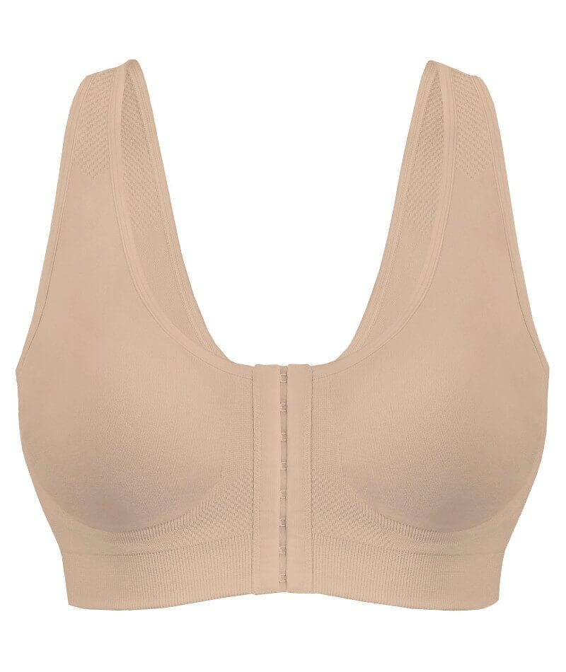 Exquisite Form Fully Seamless Wire-Free Full Coverage Bra with Front Closure - Nude - Image 10