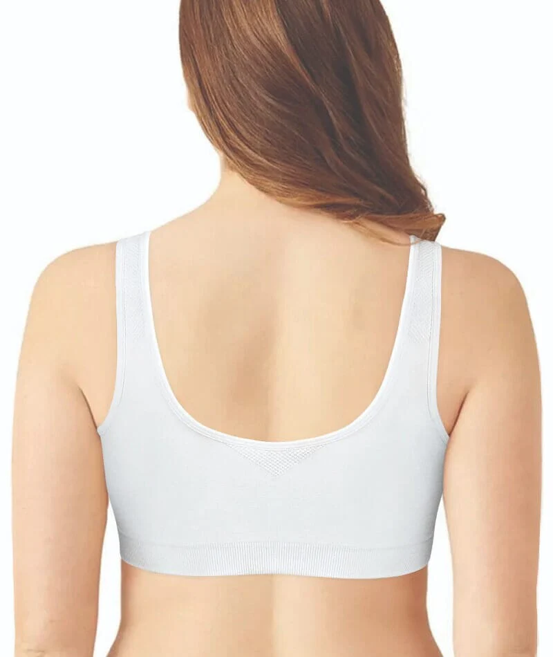 Exquisite Form Fully Seamless Wire-Free Full Coverage Bra with Front Closure - White - Image 2