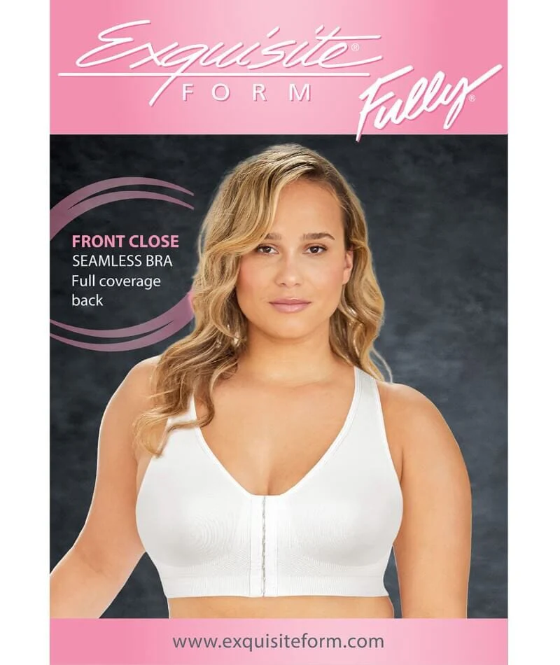 Exquisite Form Fully Seamless Wire-Free Full Coverage Bra with Front Closure - White - Image 8