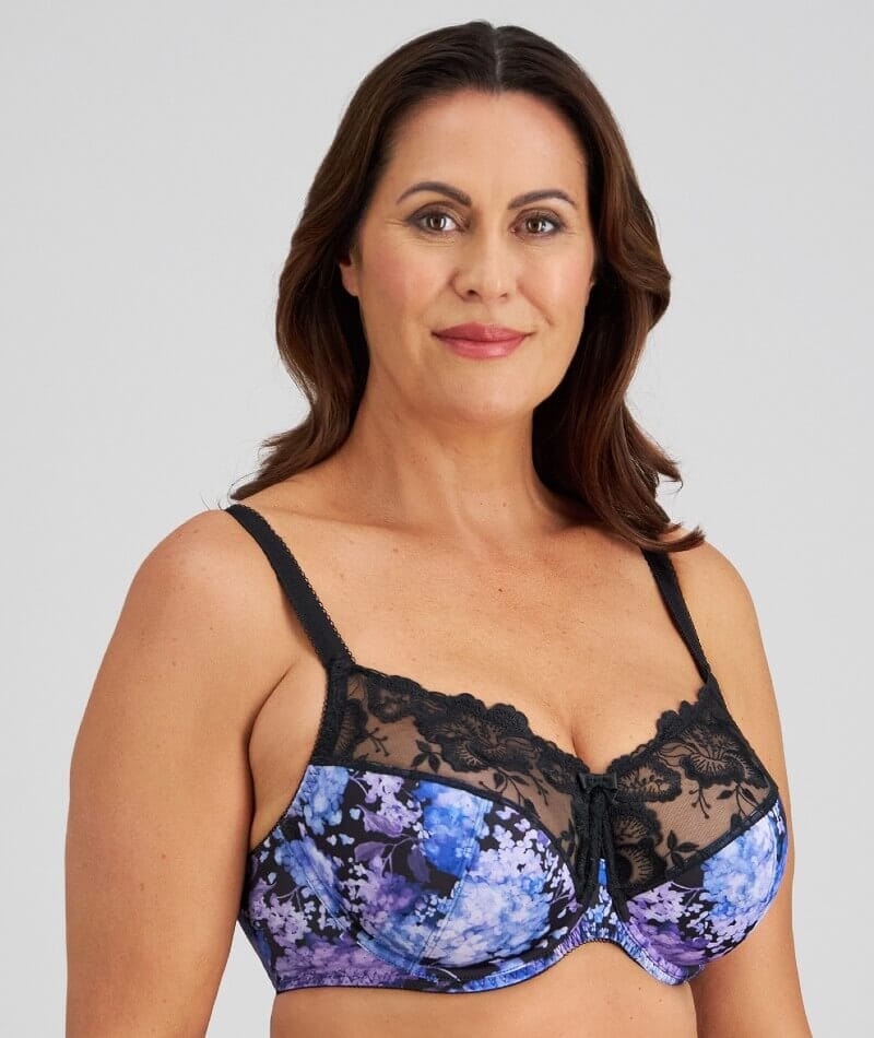 Fayreform Wild Violet Underwire Bra - Blue Hydrangea Print - Image 3
