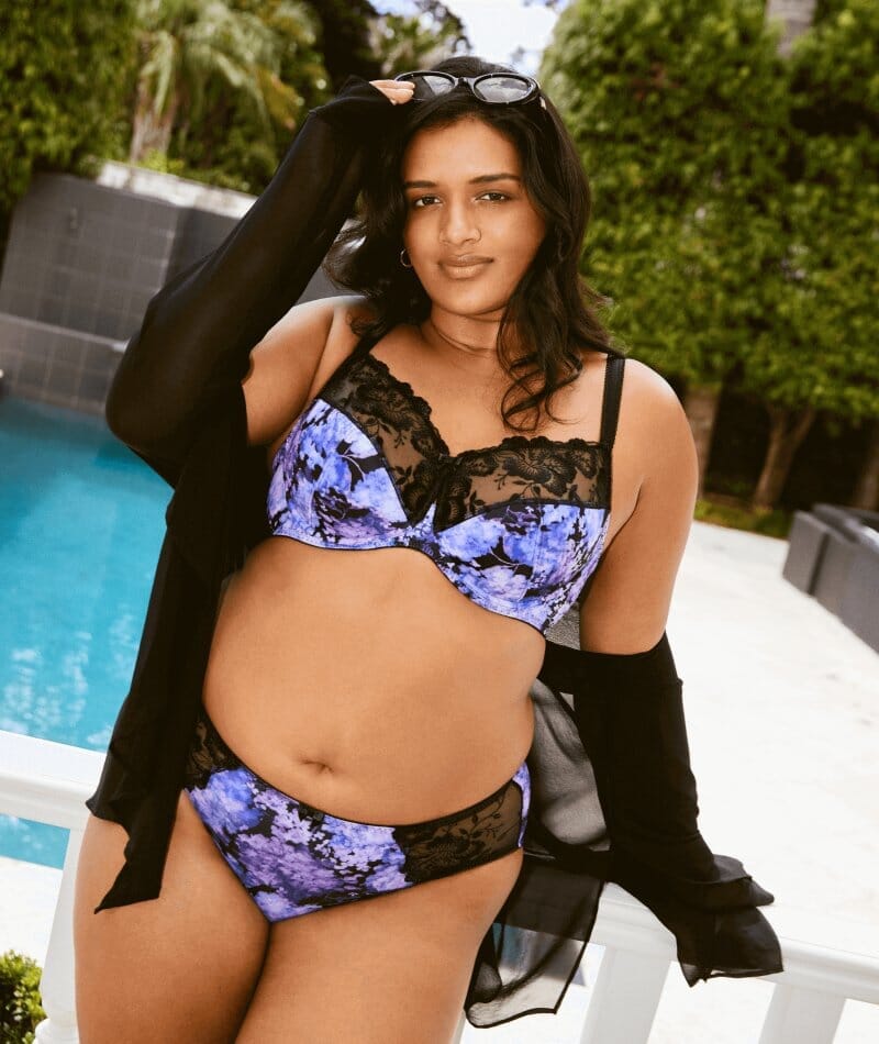 Fayreform Wild Violet Underwire Bra - Blue Hydrangea Print - Image 5