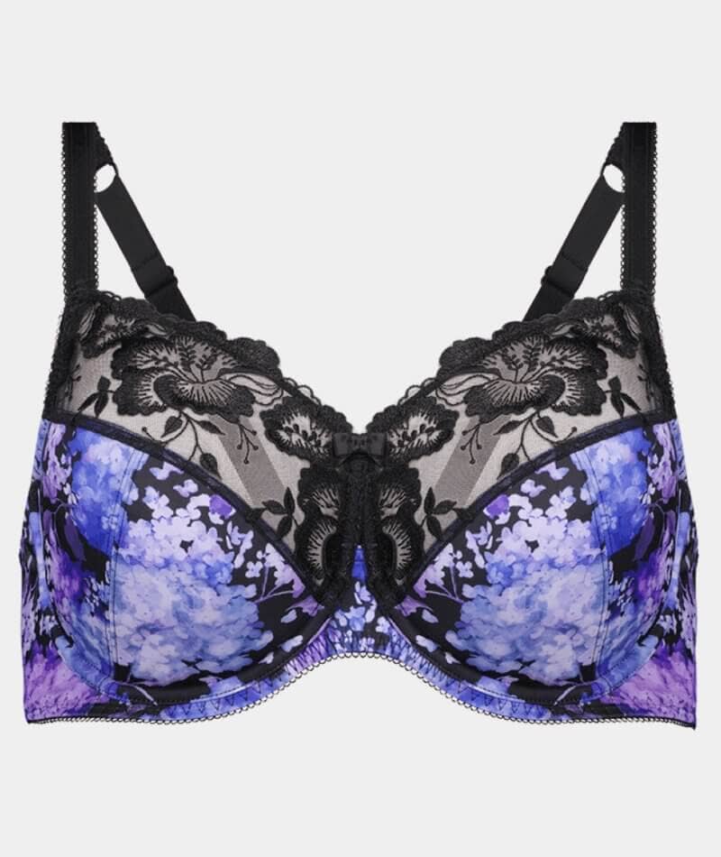 Fayreform Wild Violet Underwire Bra - Blue Hydrangea Print - Image 6