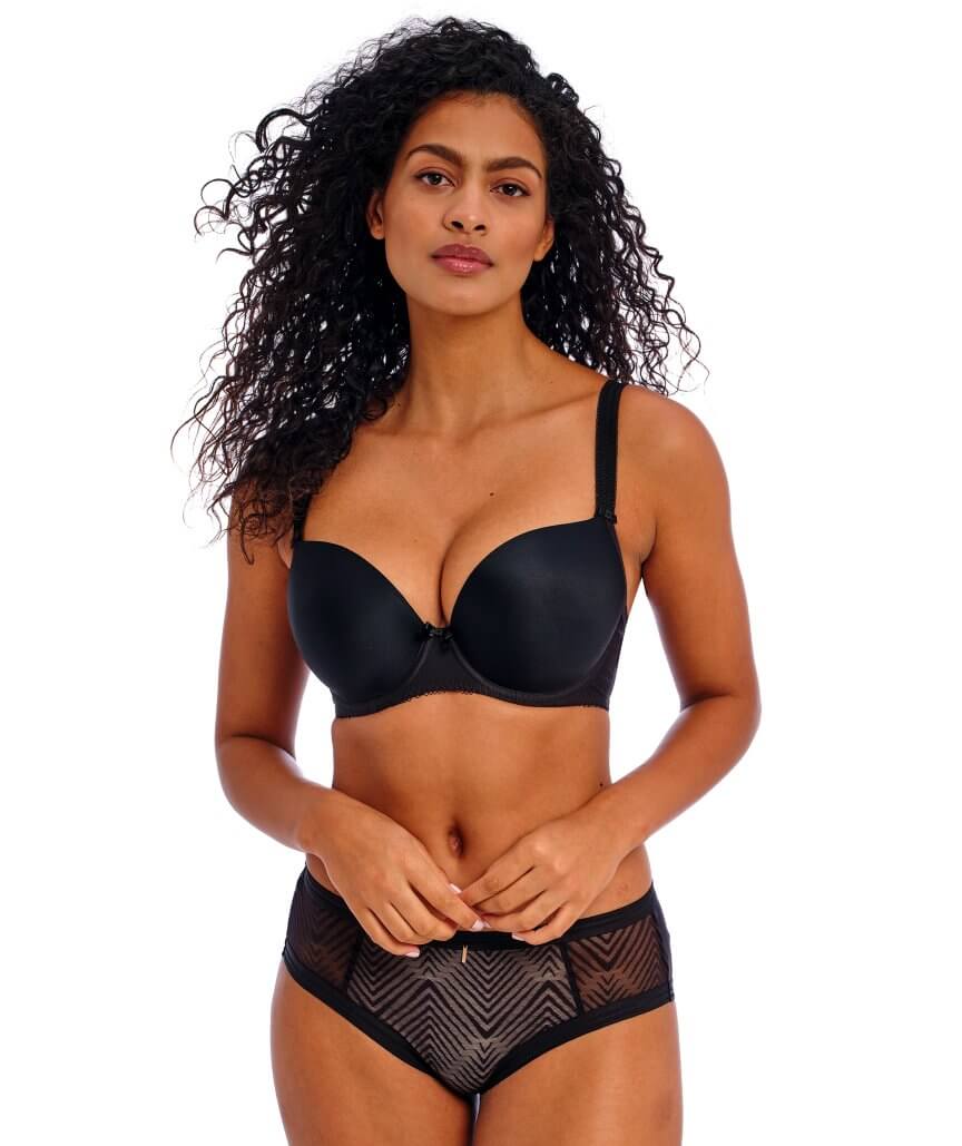 Freya Deco Moulded Plunge Bra - Black - Image 3