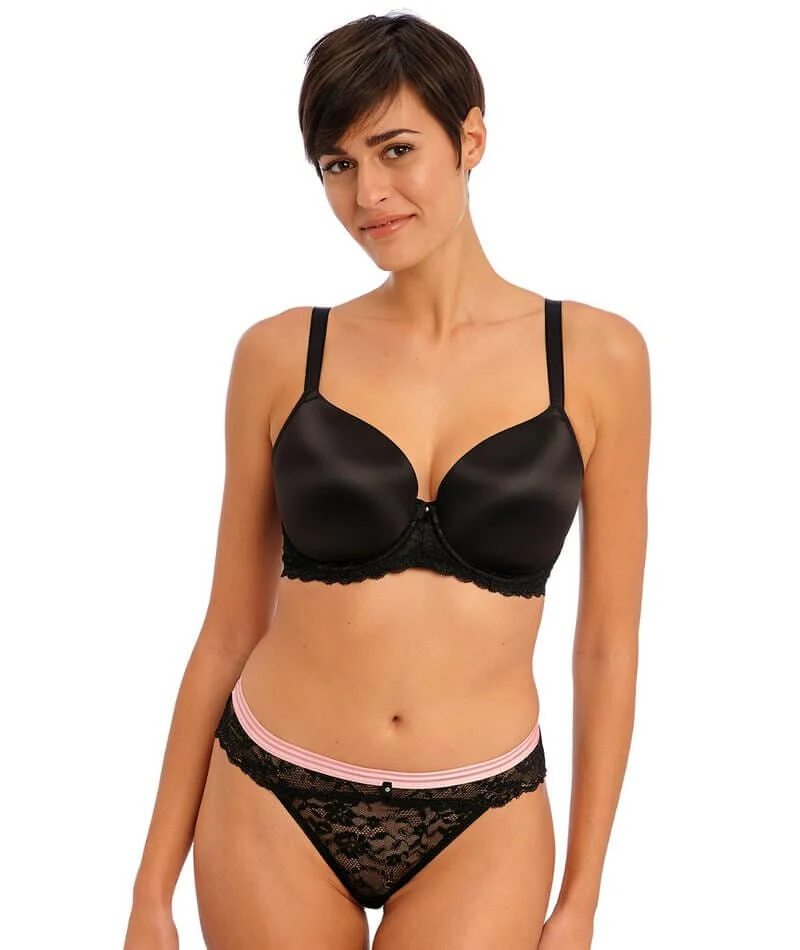 Freya Offbeat Underwire Moulded Demi T-shirt Bra - Black - Image 3