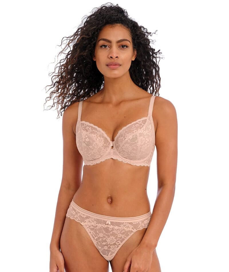 Freya Offbeat Underwired Plunge Bra - Natural Beige - Image 4