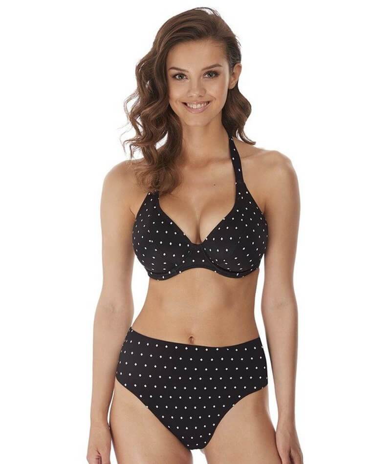 Freya Swim Jewel Cove Underwire Banded Halter Bikini Top - Black - Image 2