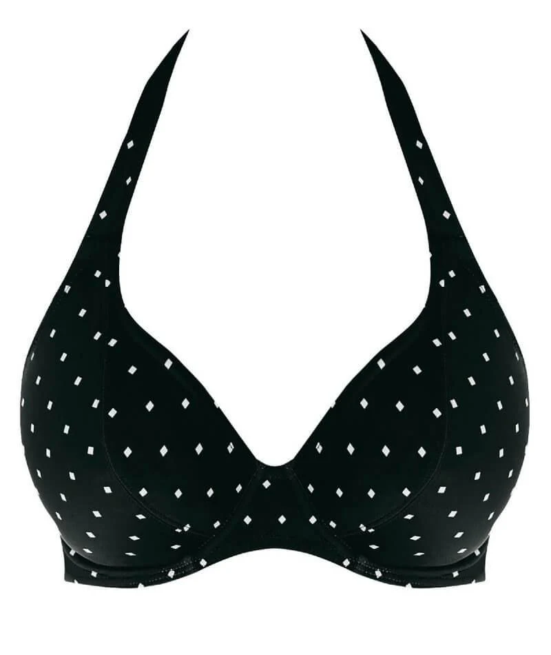 Freya Swim Jewel Cove Underwire Banded Halter Bikini Top - Black - Image 5