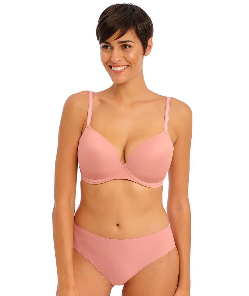 Freya Undetected Underwire Moulded T-shirt Bra - Ash Rose - Image 5