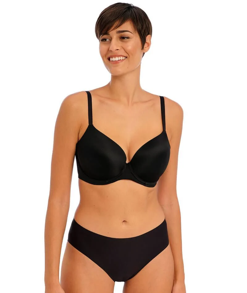 Freya Undetected Underwire Moulded T-shirt Bra - Black - Image 5