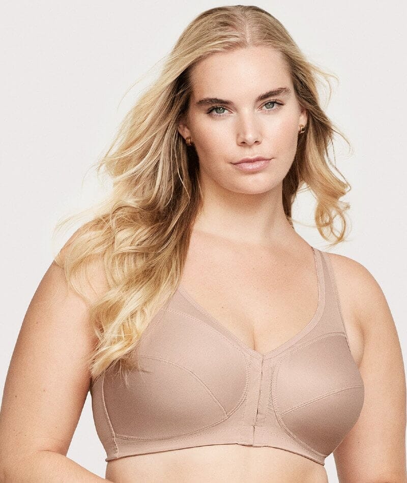 Glamorise Magiclift Front-Closure Posture Back Wire-Free Bra - Cafe - Image 4