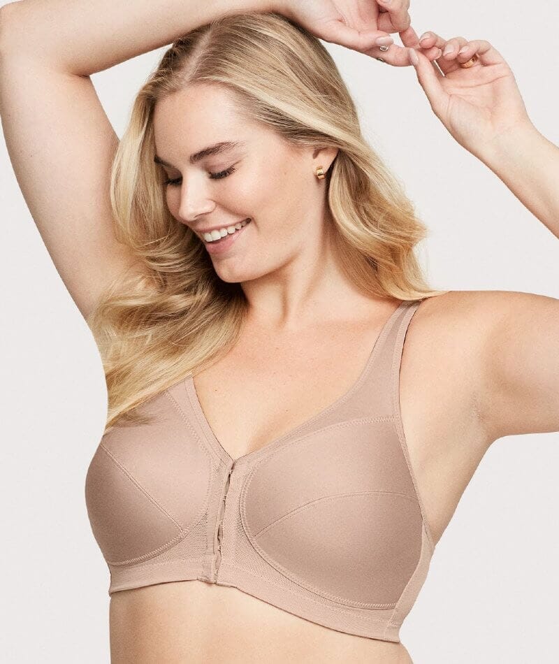 Glamorise Magiclift Front-Closure Posture Back Wire-Free Bra - Cafe - Image 6