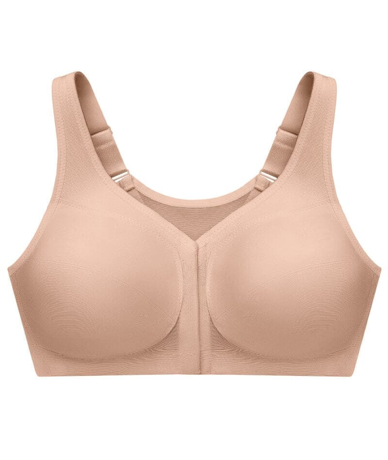 Glamorise Magiclift Front-Closure Posture Back Wire-Free Bra - Cafe - Image 8