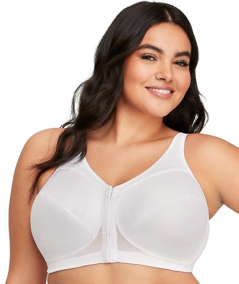 Glamorise Magiclift Front-Closure Posture Back Wire-Free Bra - White - Image 4