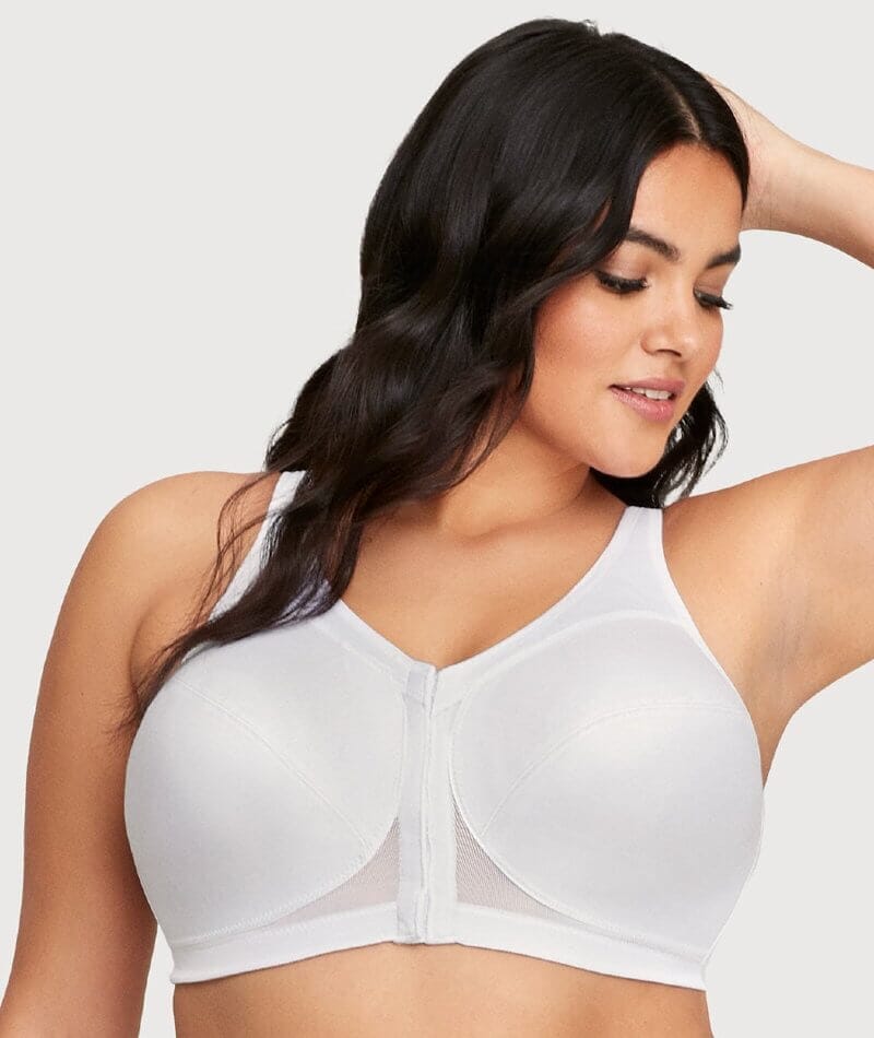 Glamorise Magiclift Front-Closure Posture Back Wire-Free Bra - White - Image 7