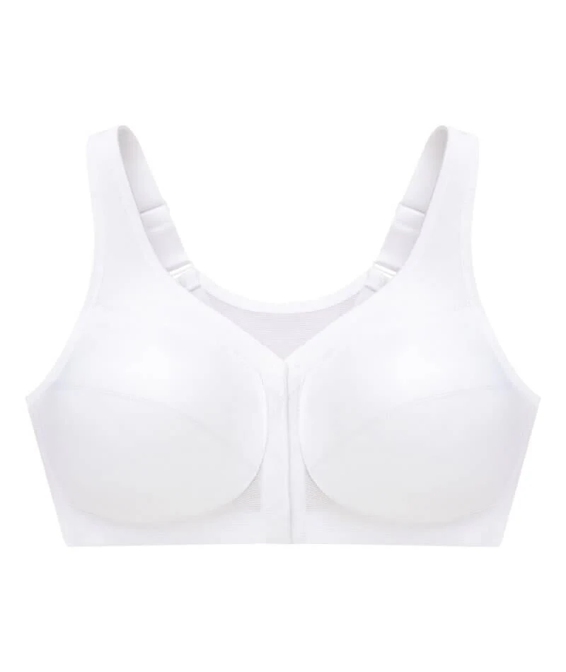 Glamorise Magiclift Front-Closure Posture Back Wire-Free Bra - White - Image 9