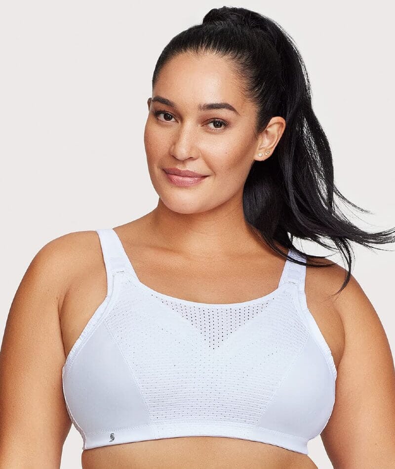 Glamorise Custom Control Wire-Free Sports Bra - White - Image 4